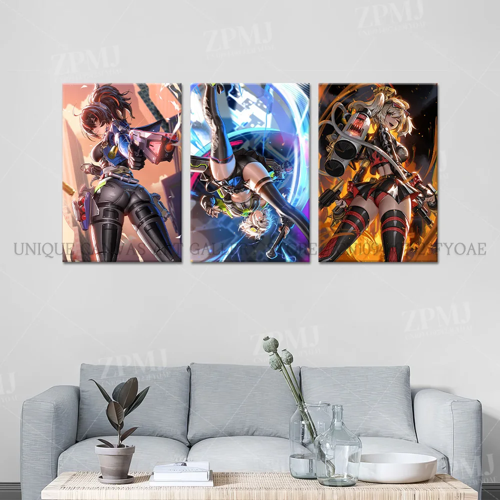 Zenless Zone Zero 캔버스 페인팅 뜨거운 게임 피규어 Corin Wickes 벽 아트 HD 인쇄 포스터 홈 장식 그림 침실 없음 프레임