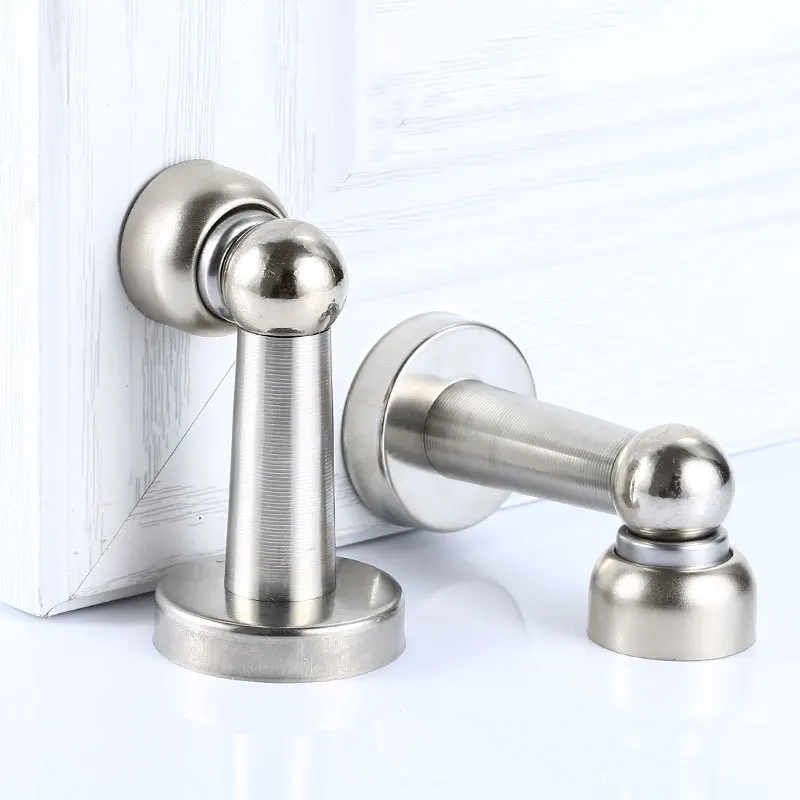 1PCS Stainless Steel Door Stopper Bathroom Magnetic Door Stop Heavy Duty Floor Wall Mount Wind-Proof Door Holder Hardware