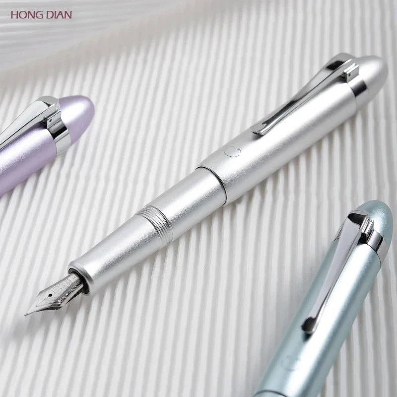 Hongdian M1 Mini Aluminium Fountain Pen EF F Nib Submarine Shape Short Pocket Travel Gift Pen school office writing supplies