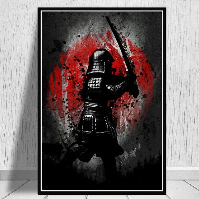 1pc frameless Canvas Painting Japanese Bushido Ninja Print Canvas Painting Modern Pop Wall Art Poster Print Home Decoration Mura