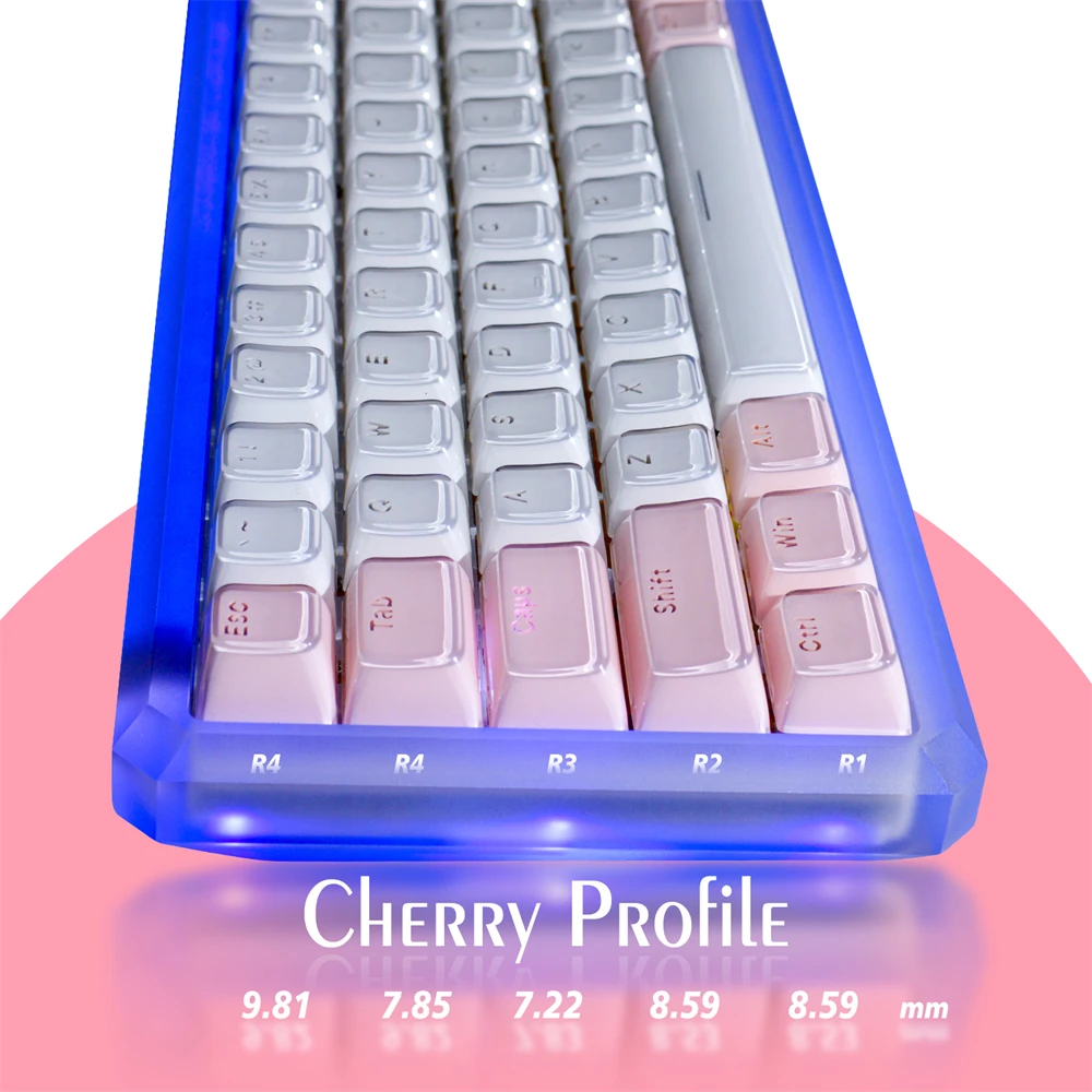 Imagem -03 - Crystal Jelly Keycap para Teclado Faça Você Mesmo Grupo Keycaps Mecânicas Ice Crystal Branco Rosa Bonito