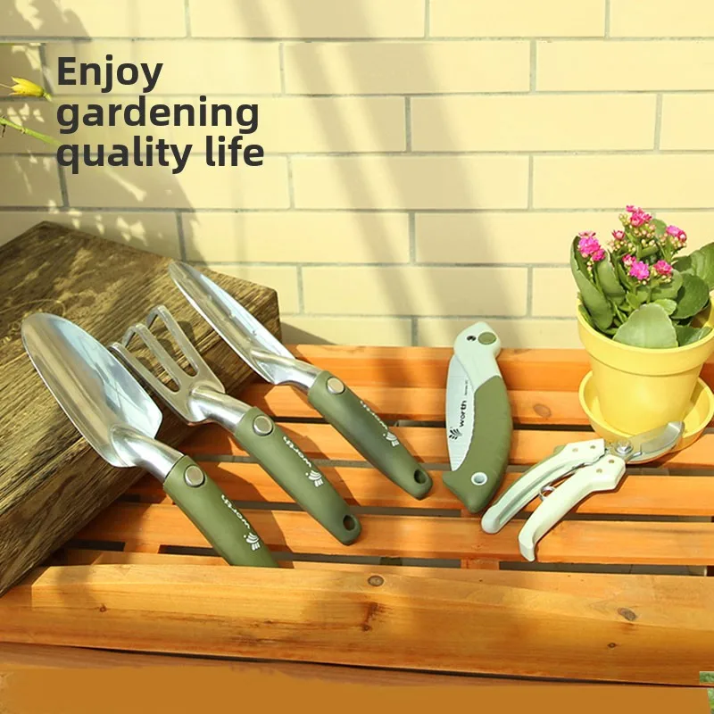 Household flower tool set Garden planting flower digging shovel rake pruning shears handsaw