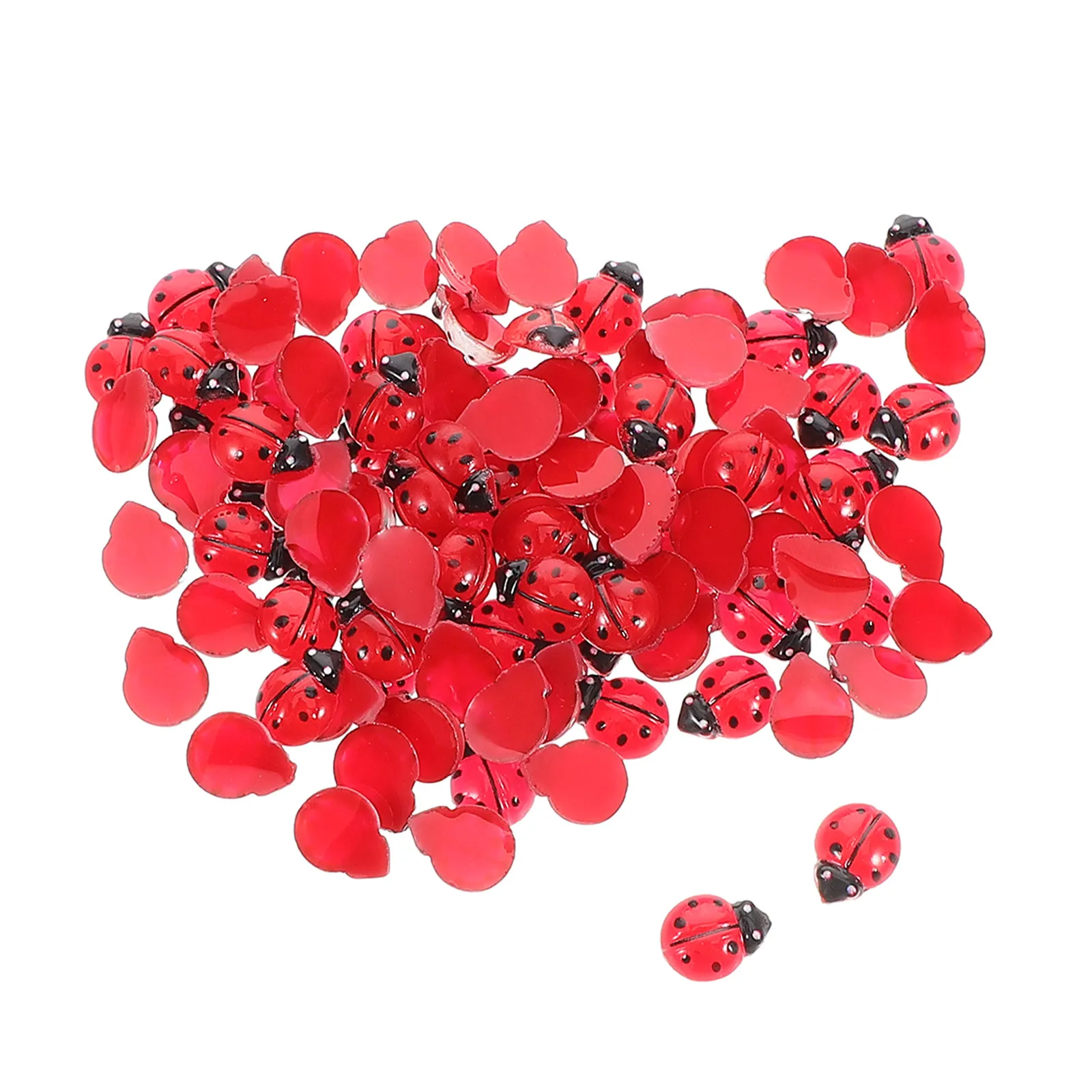 100Pcs Resin Ladybug Micro Landscape Accessories Mini Small Animal Figures DIY Craft Projects Garden Decor Tiny Resin Animals