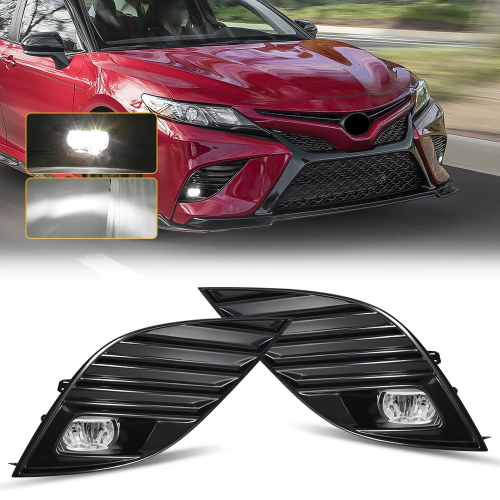 

Автомобильные противотуманные фары в сборе для Toyota Camry XSE SE 2018 2019 2020 светодиодные дневные ходовые огни DRL фары с проводом переключателя 12 В часть