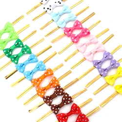 30pcs 8cm Bow Gold Metallic Twist Ties Wire Sealing Binding Wire For Plastic Lollipop Candy Bags Party Gifts