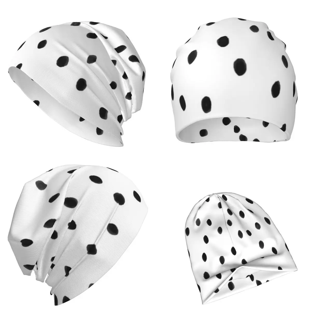 Dalmatian Polka Dot Spots Pattern Warm Knitted Cap Fashion Bonnet Hat Autumn Winter Outdoor Beanies Hats for Men Women Adult