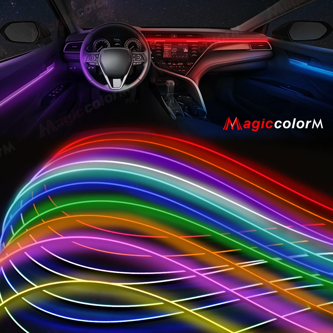 Car LED Ambient Light Car Interior Decorative Lamp For Universal DIY Flexible Hidden Cuttable Acrylic Strip High Density Colour
