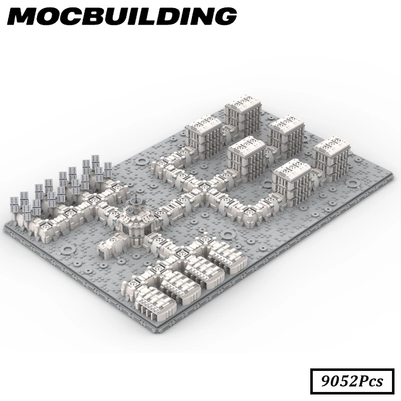 

City Space Exploration Moon Micromodular Moon Station Building Block MOC Model DIY Bricks Display Toys Gift