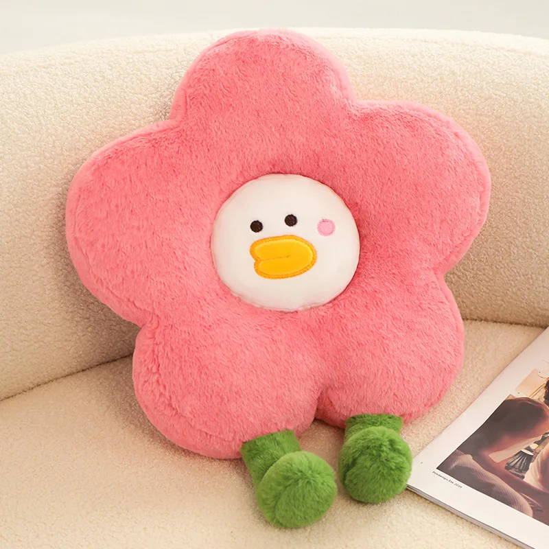 وسادة على شكل بطة على شكل زهرة وسادة أريكة قيلولة ناعمة وسادة كرسي عباد الشمس الملونة للمكتب والفصول الدراسية وغرفة نوم الفتيات وأعياد الميلاد #4