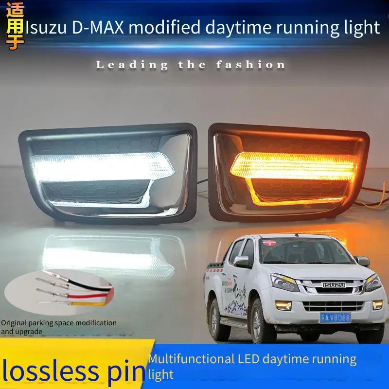 

2 шт. светодиодные DRL дневные ходовые огни, противотуманные фары, крышка противотуманной фары с указателем поворота для ISUZU D-MAX DMAX 2014 2015 2016 2017