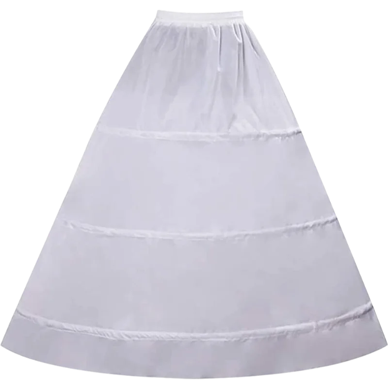 Cheap White Women Wedding Petticoats 3 Layers Steel Ring Elastic Waistband Wedding Accessories Underskirt