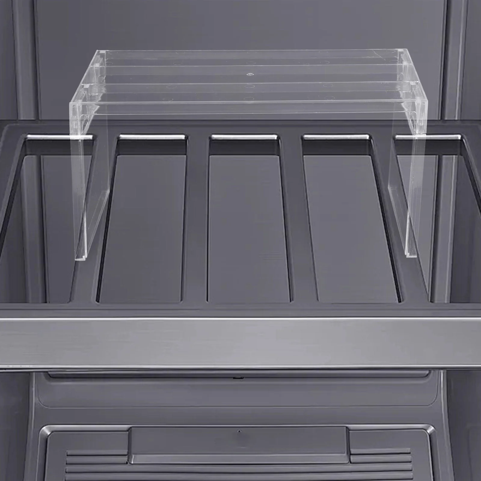 

Acrylic Freezer Partition Divider Organizer Shelf Storage Rack Kitchen Fridge Organizer Stackable Leftover Holder