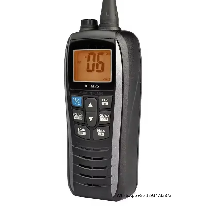 IC-M25 VHF Portable Marine Handheld Two-Way Walkie Talkie 5W Emergency Intercom with Long Microphone DMR Wireless Radio