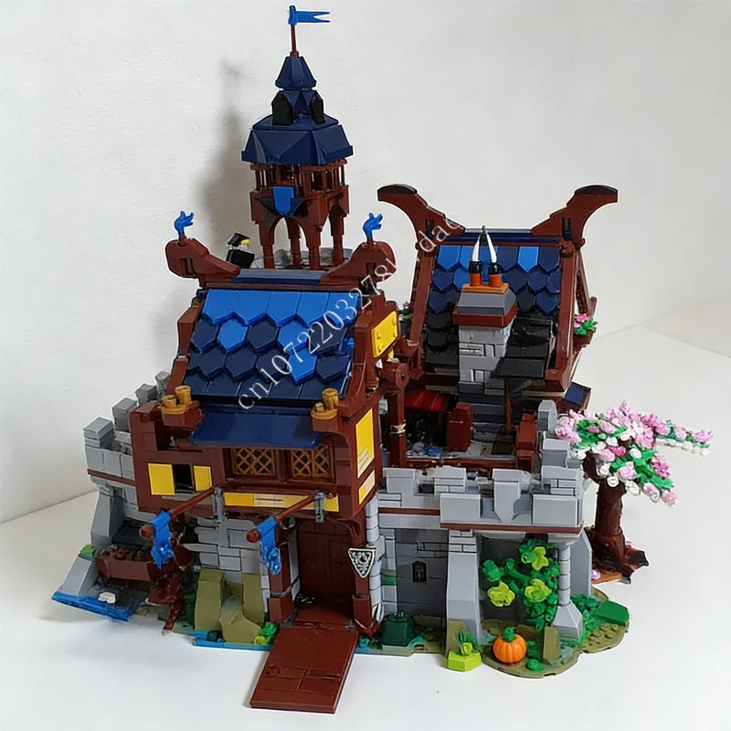 3876 ELEMENTÓW MOC Średniowieczny Zamek Model Budowlany Średniowieczna Forta Falconera Klocki Techniczne Zestaw DIY Zabawka Prezent Świąteczny Dla Dziecka