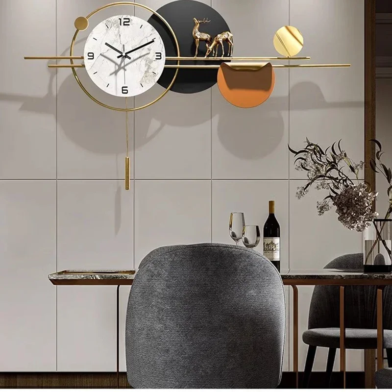 Luxury Kitchen Clock Wall Living Room Art Mural Mechanism Korean Aesthetic Wall Watch Creative Home Decoration