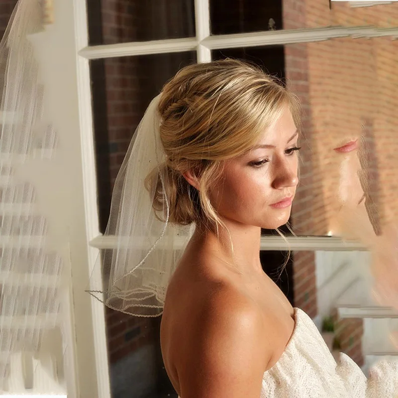 Velo de flores para niña, velos cortos de despedida de soltera con peine de diamantes de imitación, accesorios para el cabello de boda para niños y niñas, primera comunión