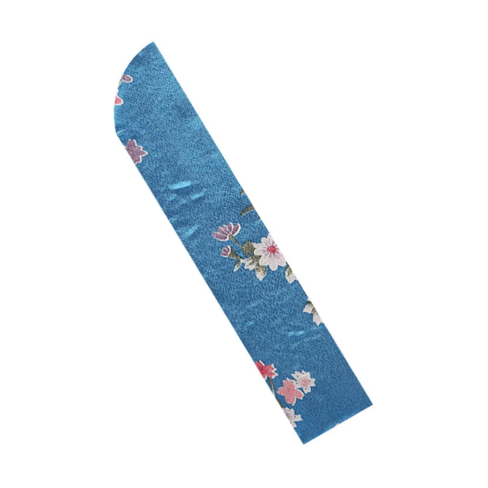 Embroidered Silk Cloth Fan Bag Brocade Floral Pattern Fan Pouch Elegant Linen Hand Fan Holder Wedding Gift