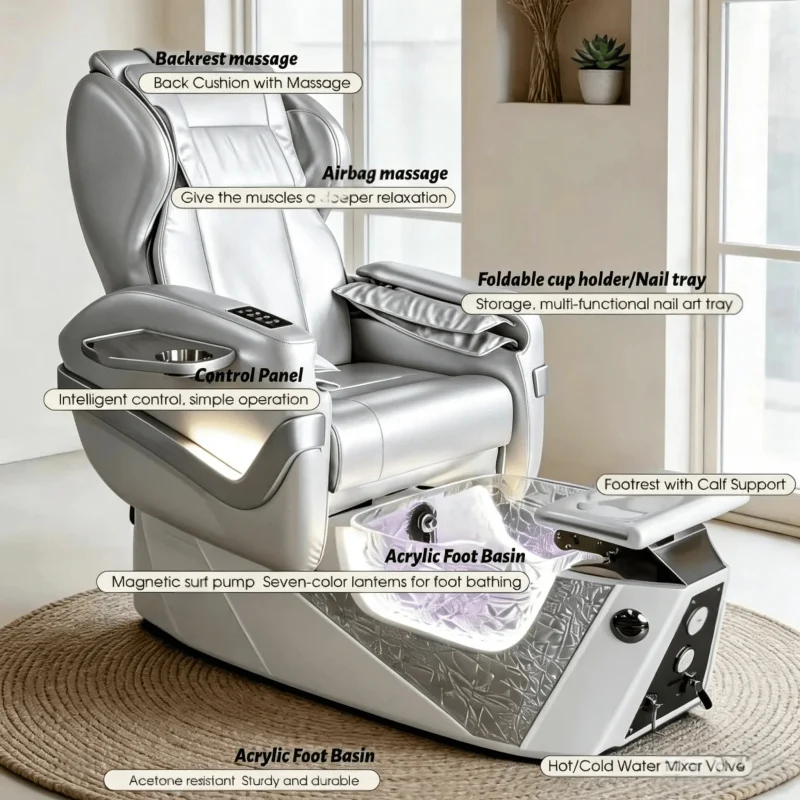 Custom Luxury Salon Pedicure Spa Chair Manicure and Pedicure Chairs with Massage