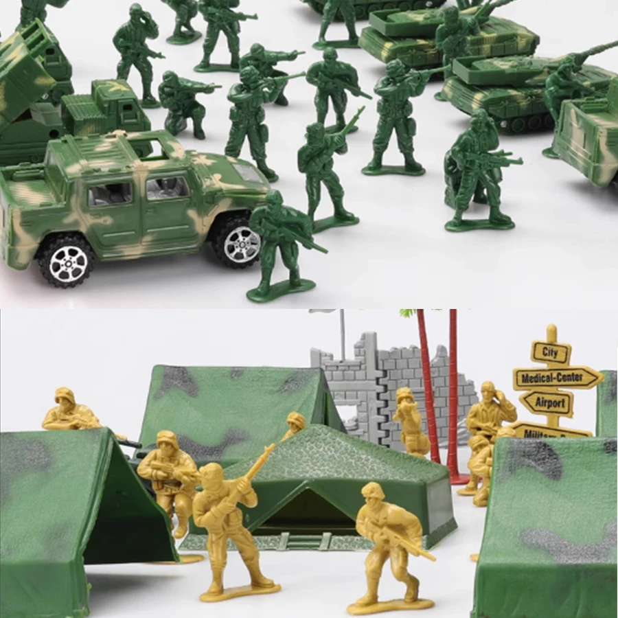 30/48 stücke Soldat Action-figuren Gelb Blau Grün für Sammeln Modell Szenen Militär Themen Party Decor Desktop Ornament JXB – Detail 5