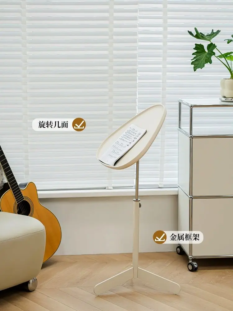 Nordic designer solid wood edge table, lifting and placing corner table, simple household rotating small table