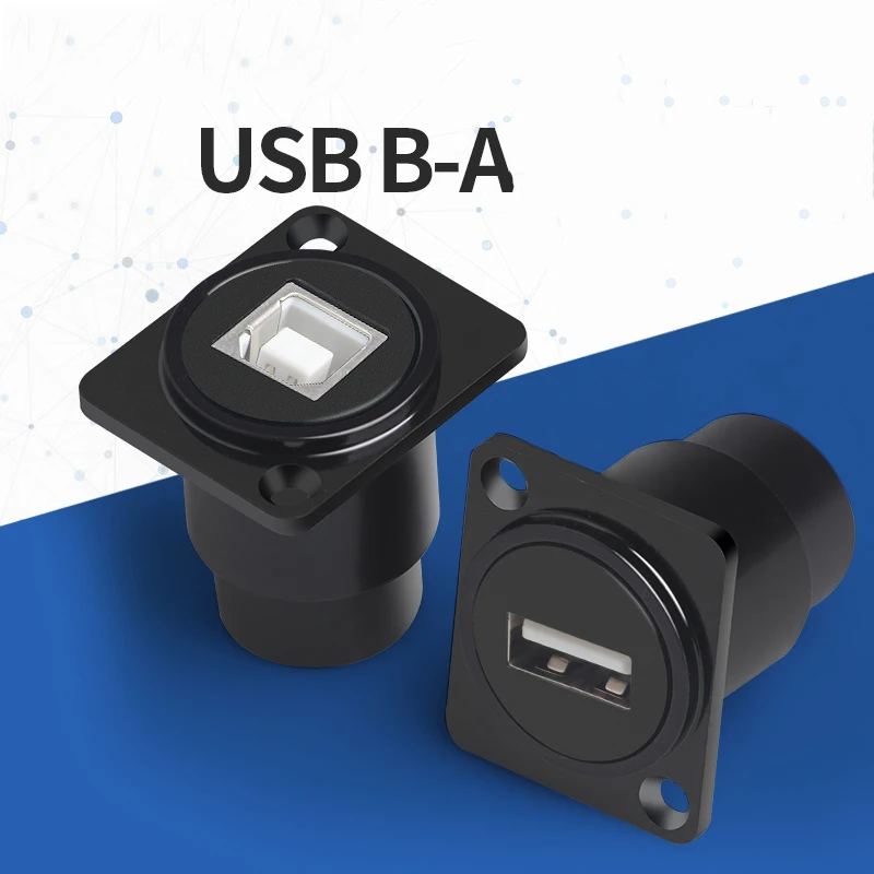 

Прямая розетка типа B — USB-разъем Двухпортовая розетка для розетки Разъем USB AtoB для монтажа на панели