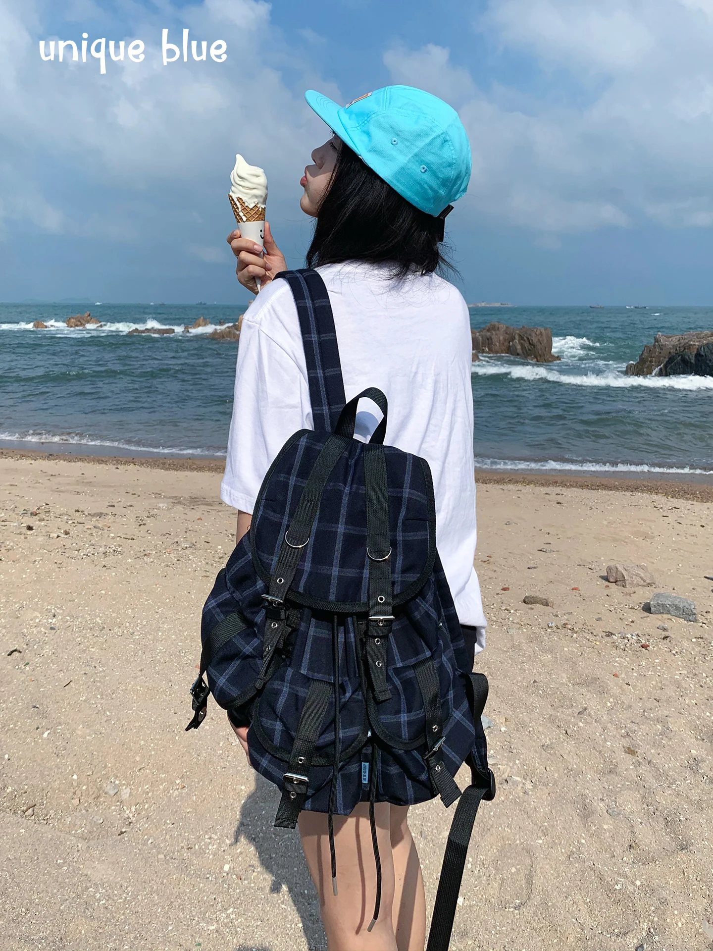 zaino-da-donna-con-coulisse-a-quadretti-stile-coreano-retro-blu-grande-capacita-ideale-per-pendolarismo-e-viaggi
