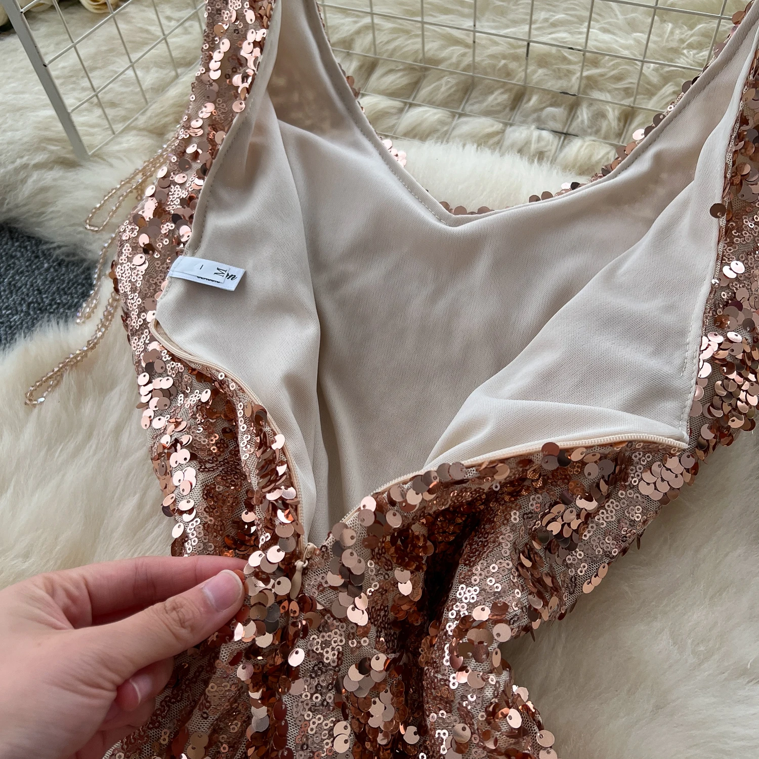 Chic vintage Sexy paillettes glitter slim Elegante fata moda coreana Boho Sundress abbigliamento donna abito a sirena