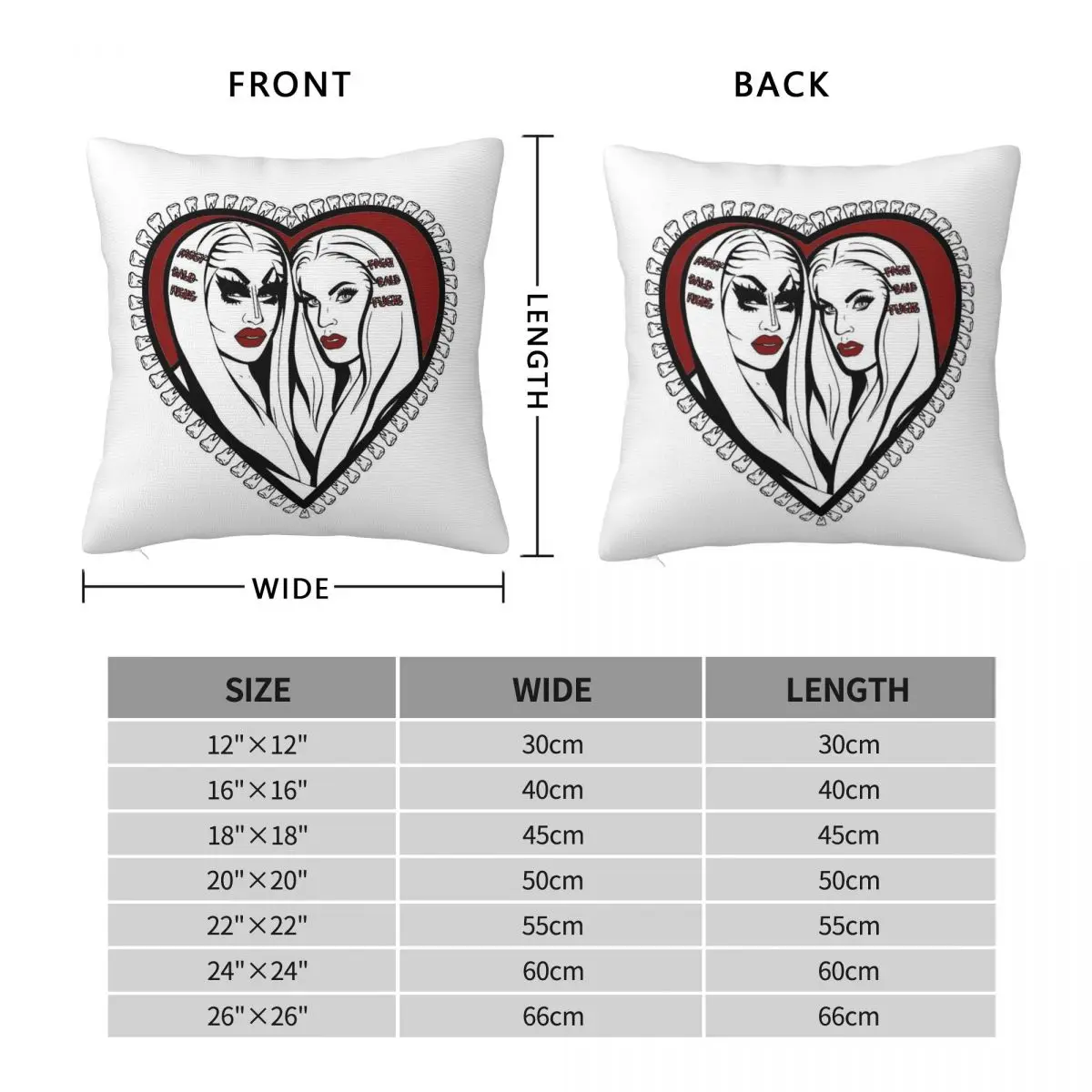 Trixie And Katya Drag Queen Pillowcase Polyester Linen Velvet Pattern Zip Decor Pillow Case Sofa Cushion Cover