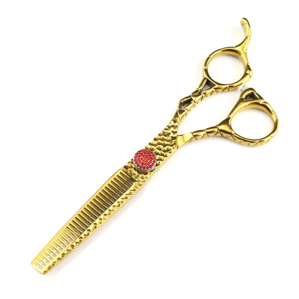 Professional JP440C steel 6 '' Gem scissor Gold hair scissors haircut thinning barber makas cutting shears hairdresser scissors