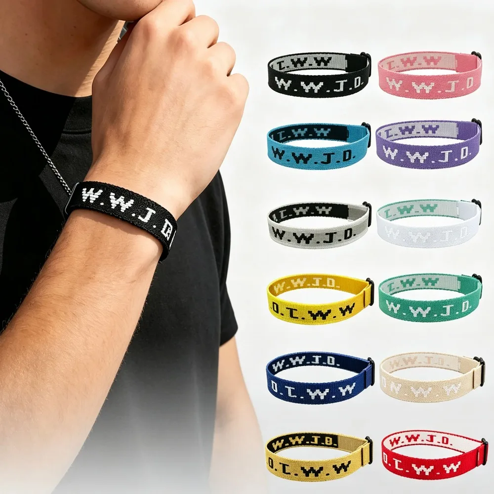 What Would Jesus Do Inspirational Colorful Bracelets for Women Men Religious Christian Belief Daily Wear Party Present Gifts