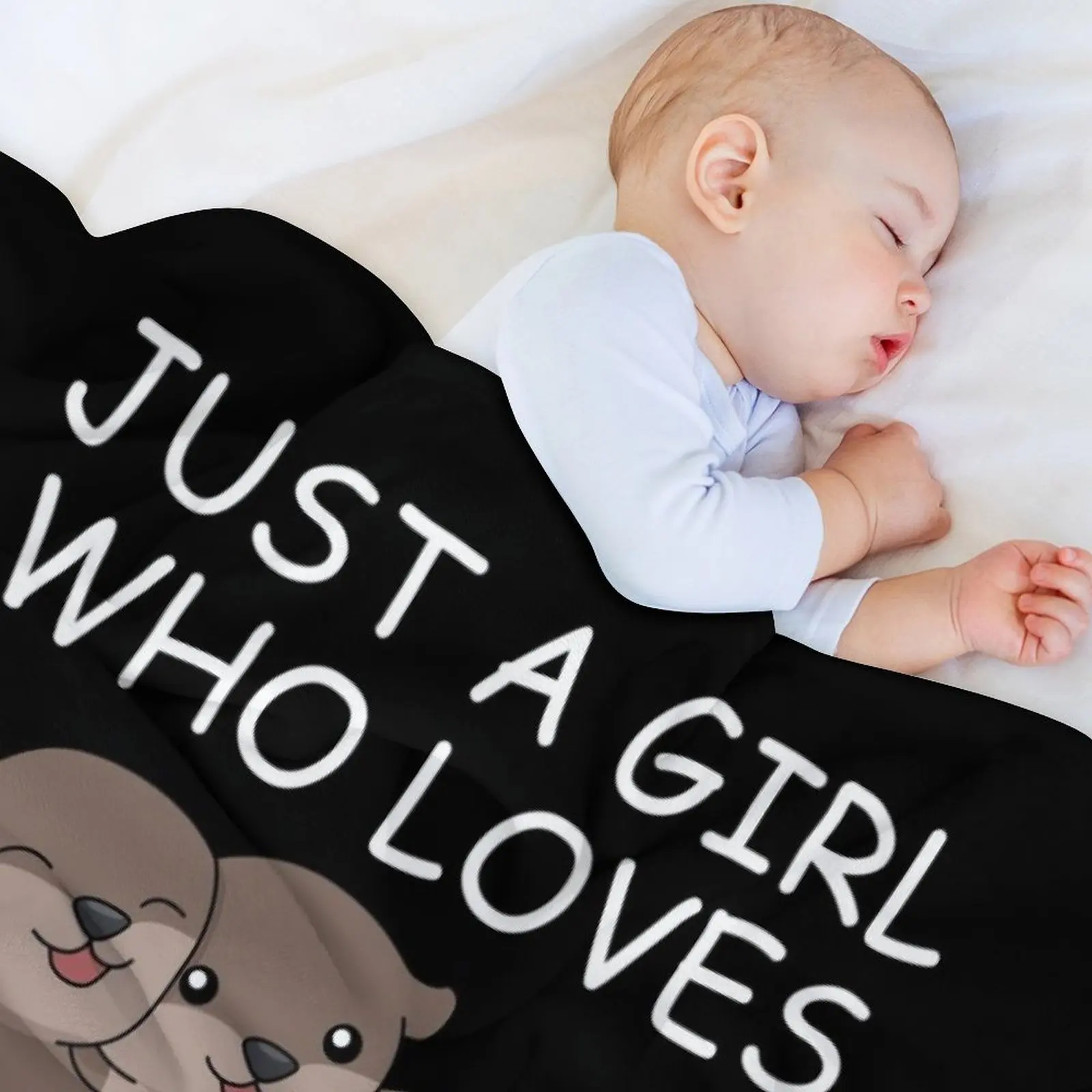 Cute Otter Women Sea Just A Girl Who Loves Otters Throw Blanket Hair heavy to sleep Blankets