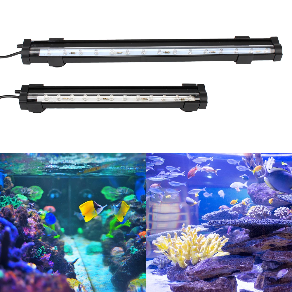 

Aquarium Light Strip Waterproof Suction Cup EU Plug Colorful Fish Tank Decor Lighting Lamp 100-240V Slow Flash LED Bubble Light