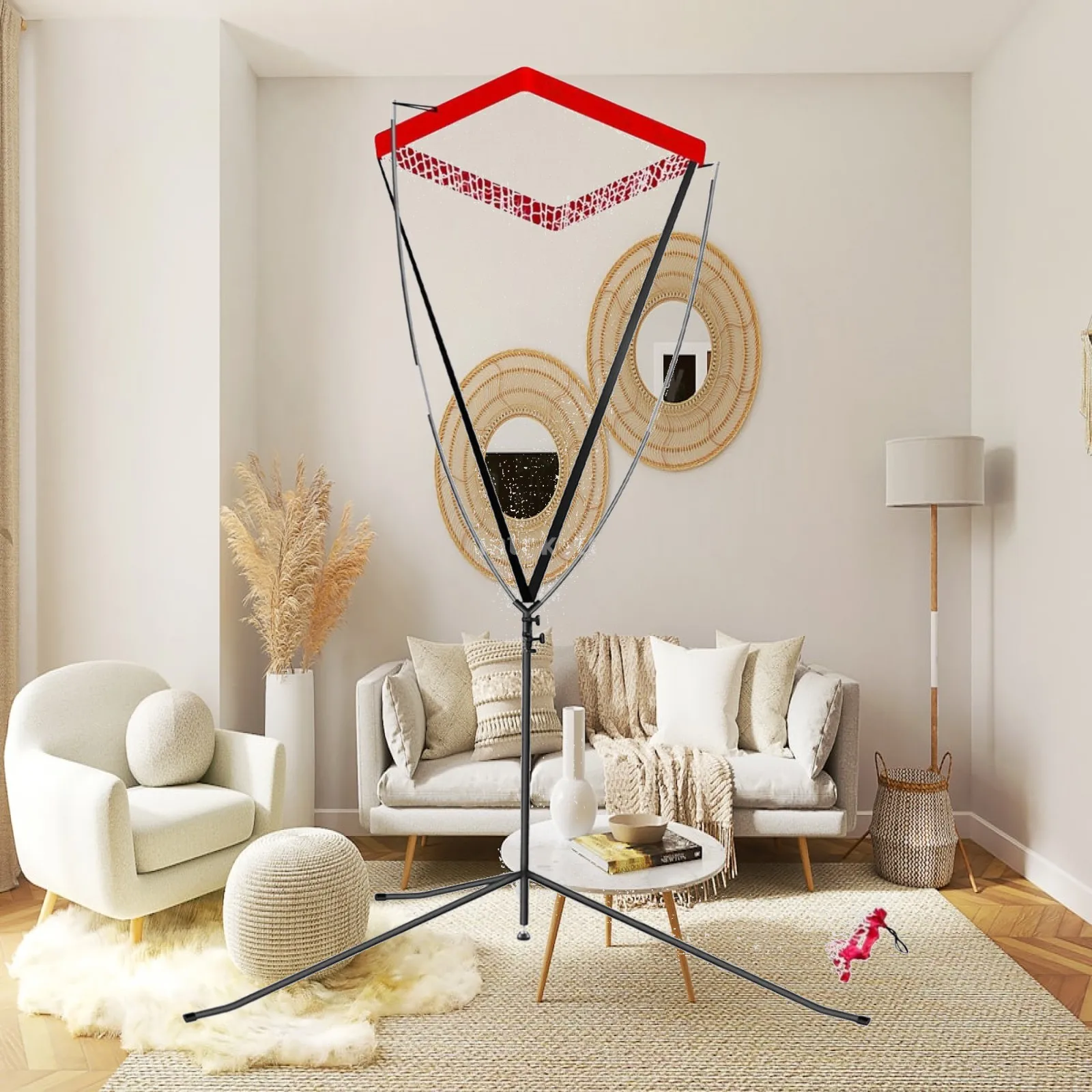 Volleyball Serving Training Target Hoop Volleyball Setter Net Adjustable Home Practice Equipment for Beginners and Pros