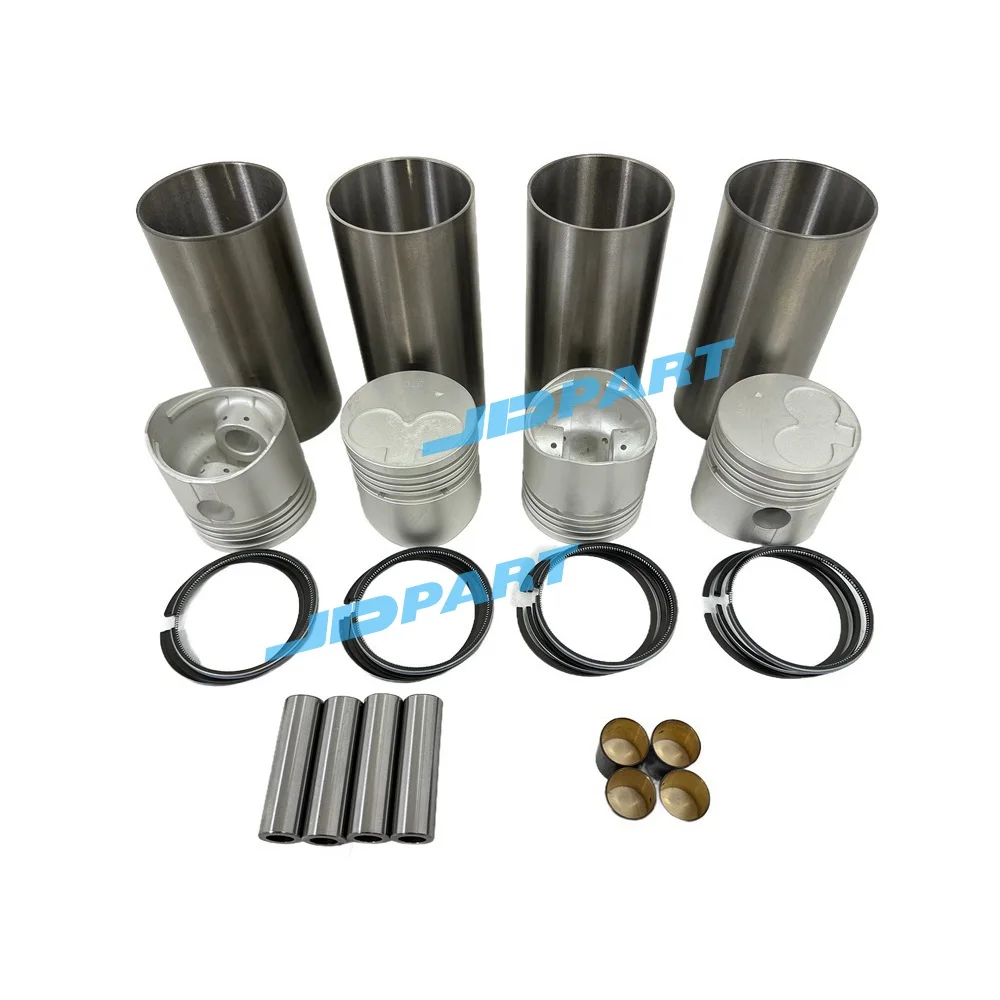 Cylinder Liner Kit Piston + Piston Rings+ Liner Compatible For Mitsubishi K4D Excavator Engine Parts