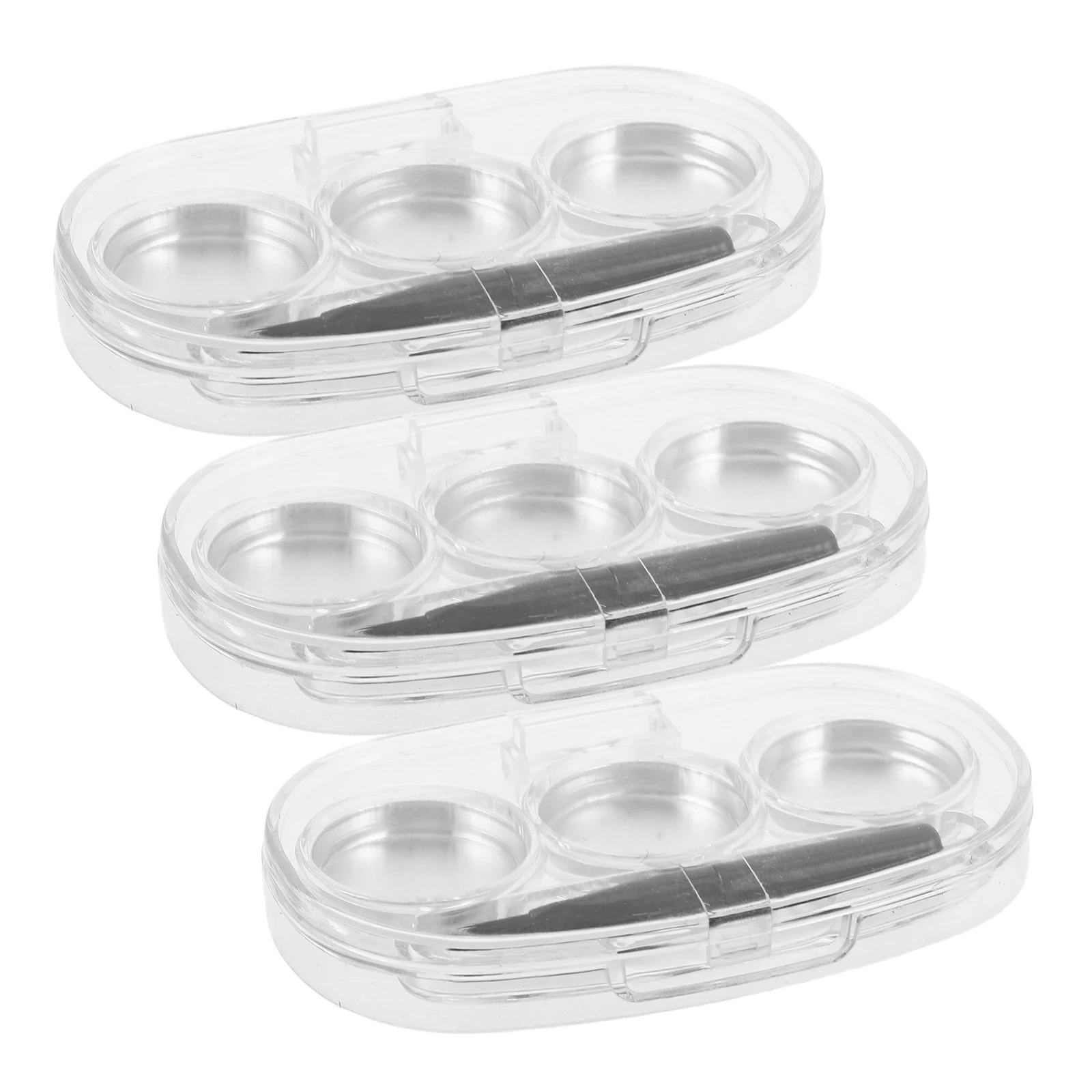 

3Pcs Clear Travel Makeup Organizer Case Empty Eyeshadow Holder Small Palette Storage Box Portable Makeup Holder
