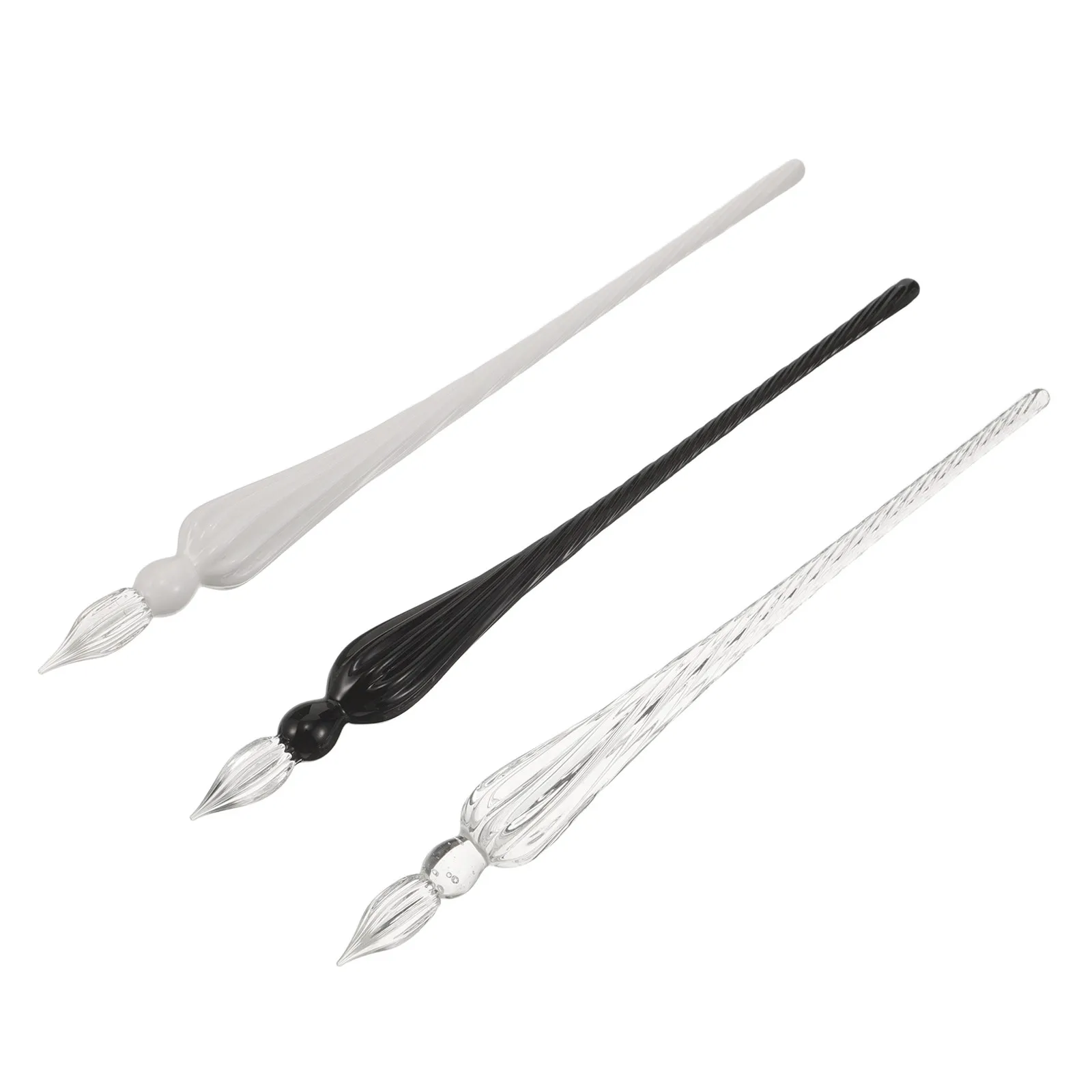 3Pcs Transparent Glass Dip Pen Manga Ink Monitor Smooth Line Flow Calligraphy Drawing Pen Set for Comic Artists
