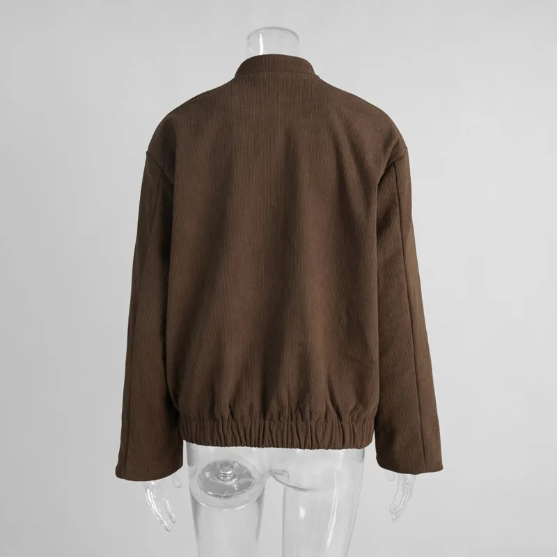 HKSH Frühling Herbst Neue frauen Jacke Stehkragen Einreiher Taschen Einfarbig Vielseitig Streetwear Fashion Mantel HK14918