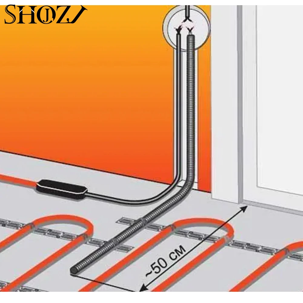 10K 3950 300V Cáp Mặt Đất Chống Nước Đầu Dò Cảm Biến Cho Tầng Hệ Thống Làm Nóng Bình Giữ Nhiệt Phát Hiện Nhiệt Độ