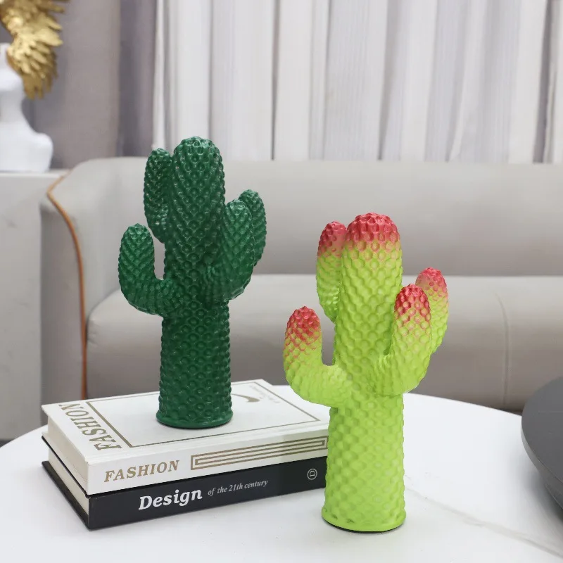 

Nordic Creative Figurines Resin Colorful Cactus Ornaments Miniatures Art Ornament for Home Living Room Decorations Funny Gifts