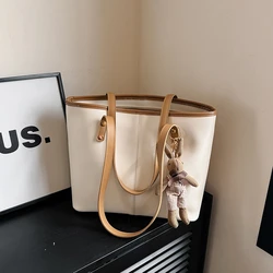 Solid PU Large Capacity Shoulder Bags Fashion Simple Versatile High Quality Bags for Women 2024 Casual Classic Tote Hot Sale