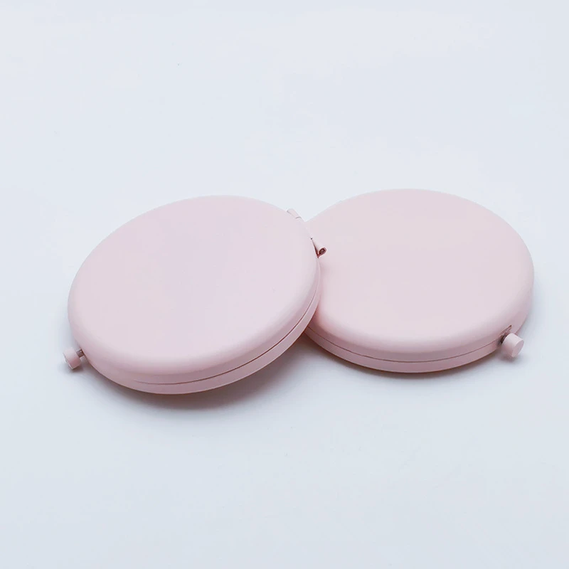 50 Stück Mini-Klappspiegel in Rosa, runde Spiegel, einfache Make-up-Spiegel, Taschenspiegel für Mädchen und Frauen