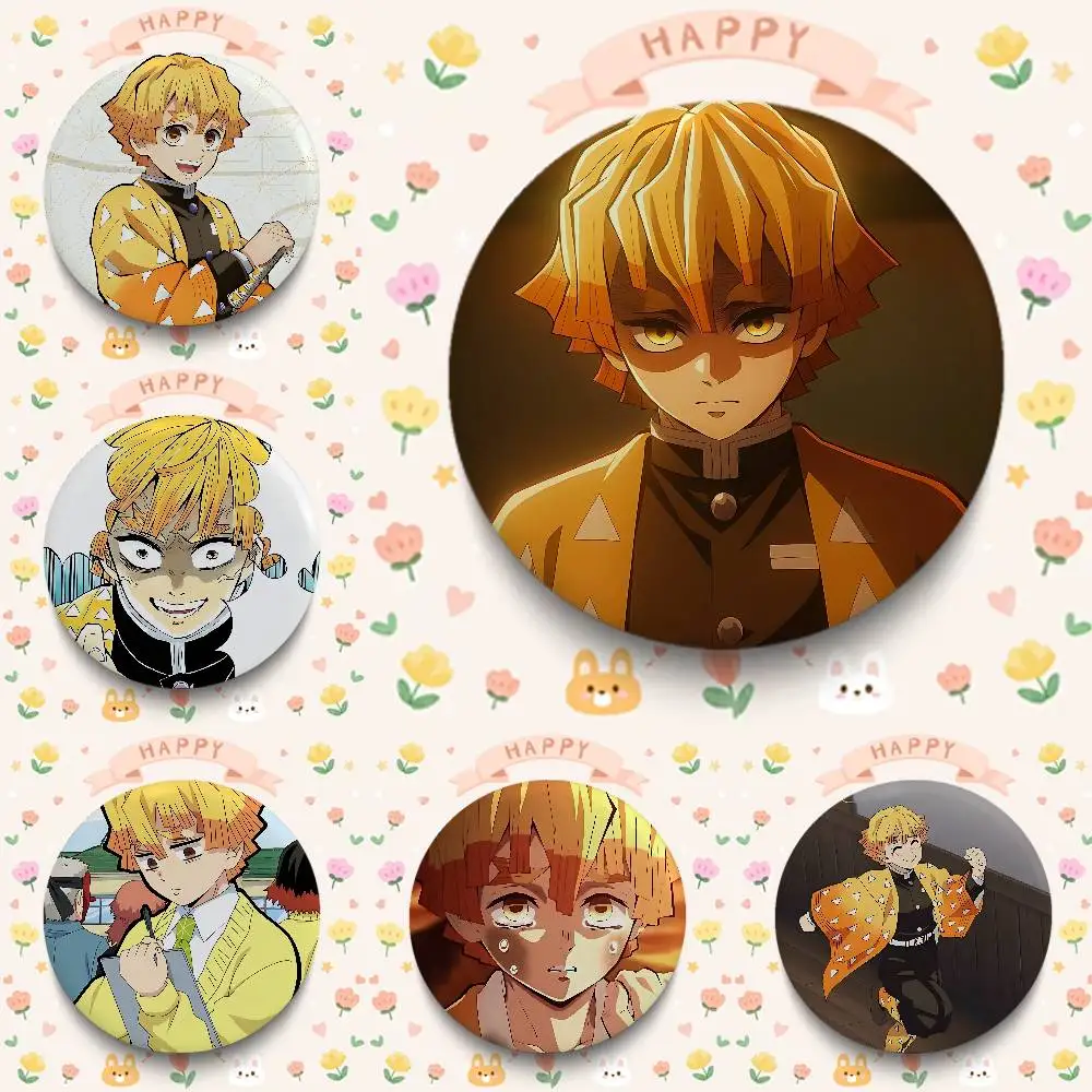 Anime A-Agatsuma Zenitsu Badges 25 32 44 58 75 Mm Round Cosplay Pin Bag Decor Fans Collect Friends Gifts Brooch Souvenir