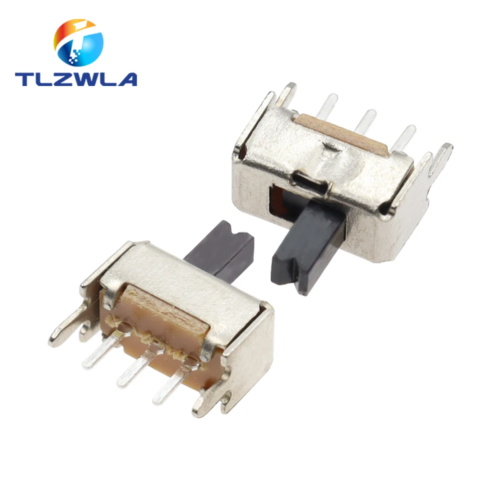 10PCS SS12D07 Mini Vertical Slide Switch 1P2T 3 Pin Toggle Switch SMD PCB DPDT Vertical Switch High Quality