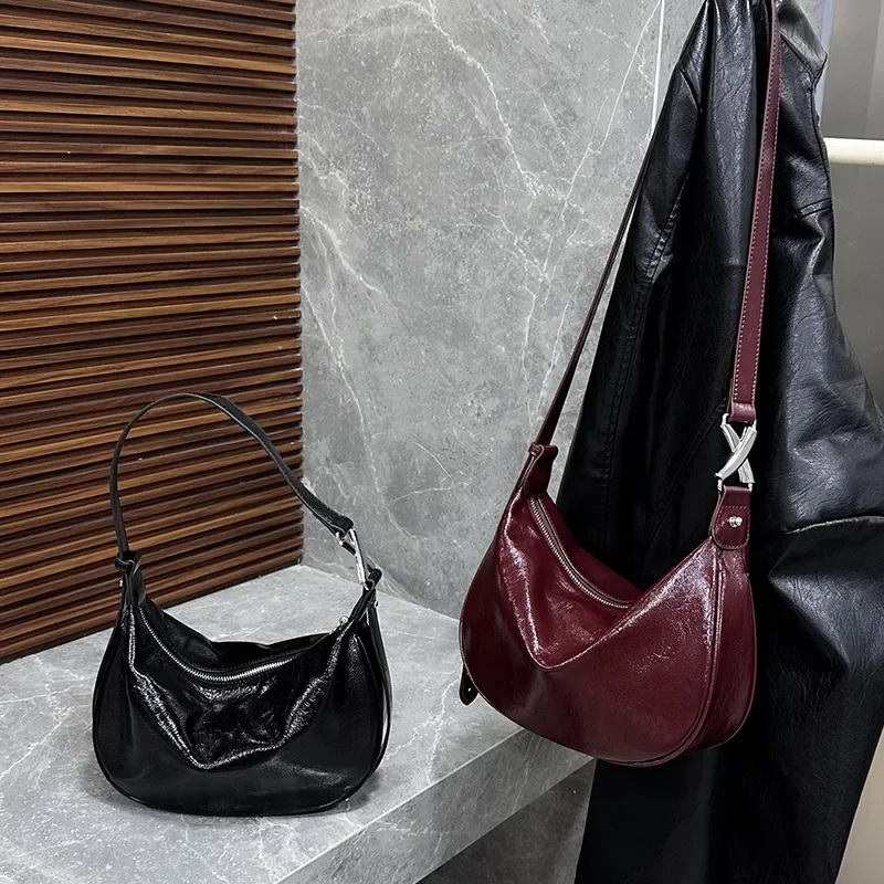 Luxury Genuine Leather Women\'s Bag 2024 New High Quality Shoulder Underarm Bag Fashionable Urban Ladies\' Versatile Commuting Bag