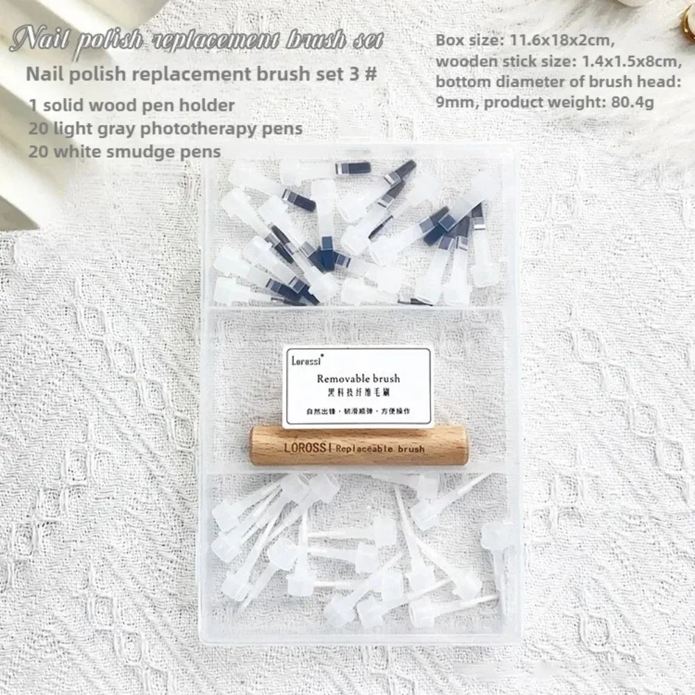 

40/60 Pcs Soft Nail Polish Brush Five Style Portable Can Replacement Head Brush with Double Head Pen Multifunction