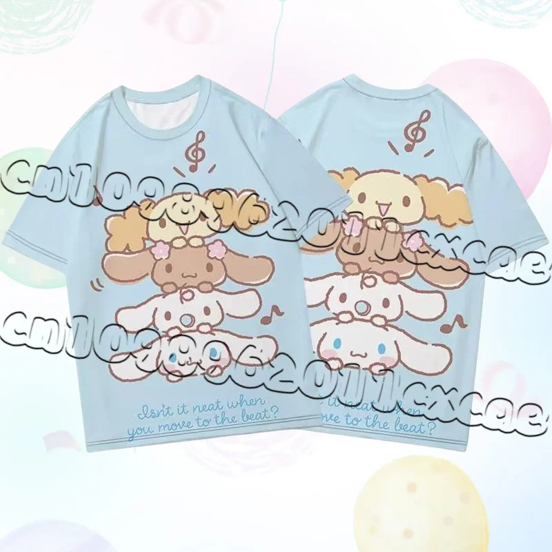 

Sanrio Fashion Hello Kitty Cute Shorts Suit New Style Girl Student Kawaii 3D T-Shirt College Style Summer Sweet Thin Style