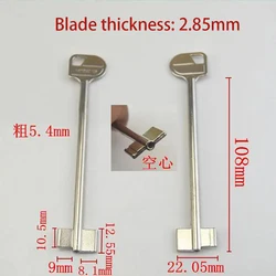 JMCKJ 10PCS Hollow Door Stick Key Embryo, Extended Flagpole Key Embryo, Locksmith Specific anti-theft Door key Blank