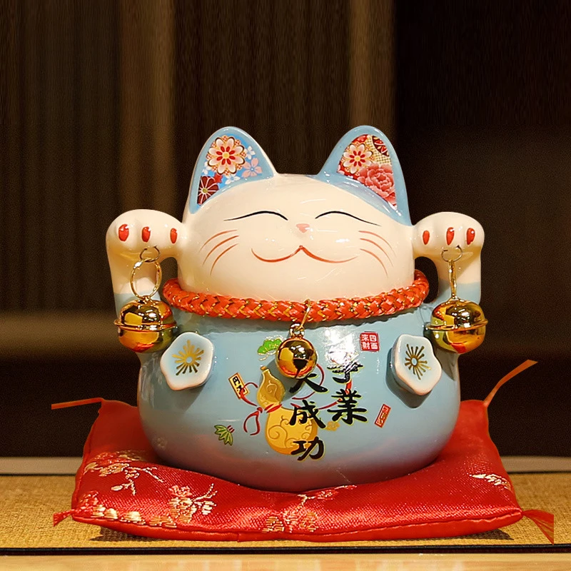 

Durable Money Bank 6 Colors Beckoning Manekineko Lucky Cat Money Savings Box Anti-aging Sturdy Coin Bank for Gift