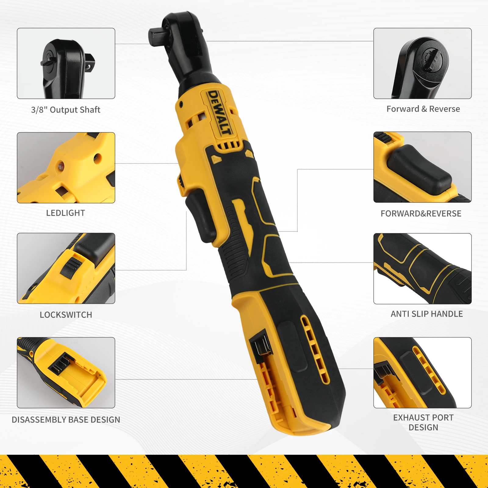 Dewalt DCF512/DCF513 Brushless Ratchet Right Angle Wrench LED Cordless Driver Variable Speed Power Wrench 20V Power Tools