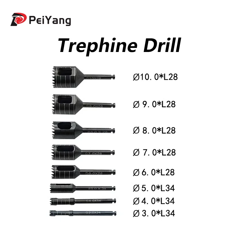 Dental Implant Bone Trephine Drill Bur Stainless Steel Gingival Ring Cutter Dentistry Tooth Root Planting Remove Tools